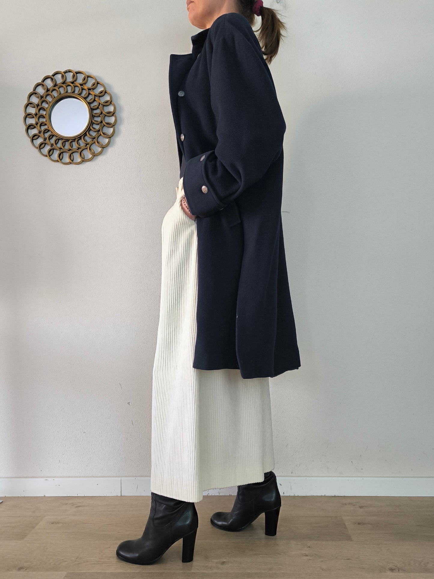 Cappotto Alessandra Alpi blu in lana e cashmere