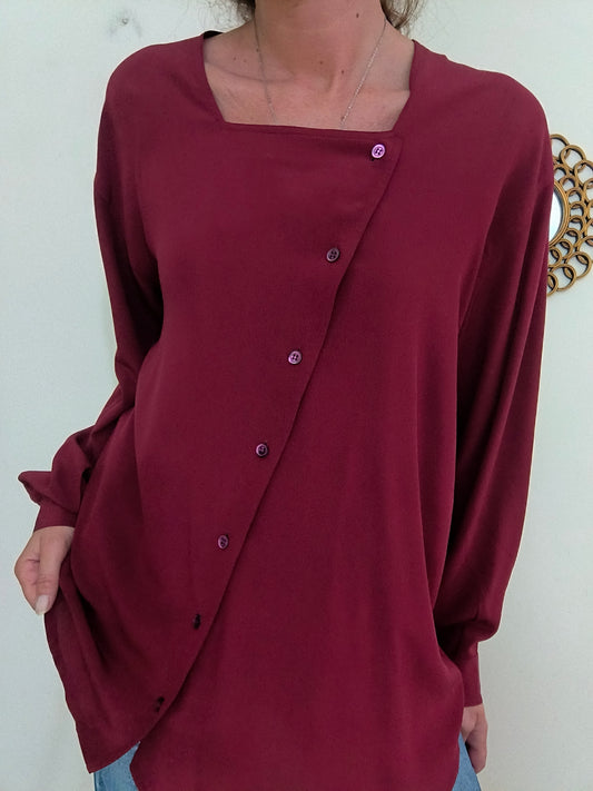 Camicetta bordeaux Zanolini pura seta