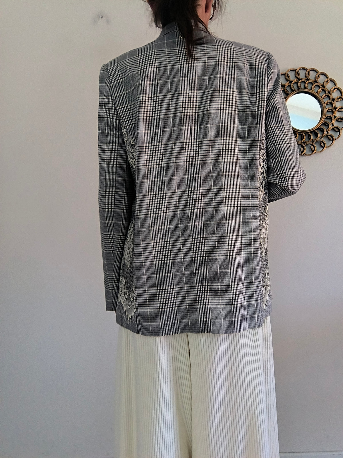 Blazer Twin Set principe di Galles e pizzo