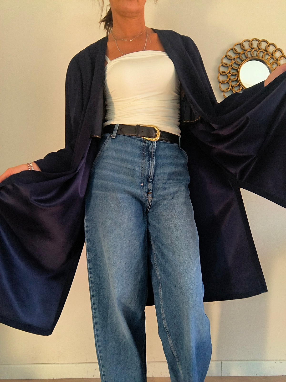 Trench Valentino vintage in lana blu notte