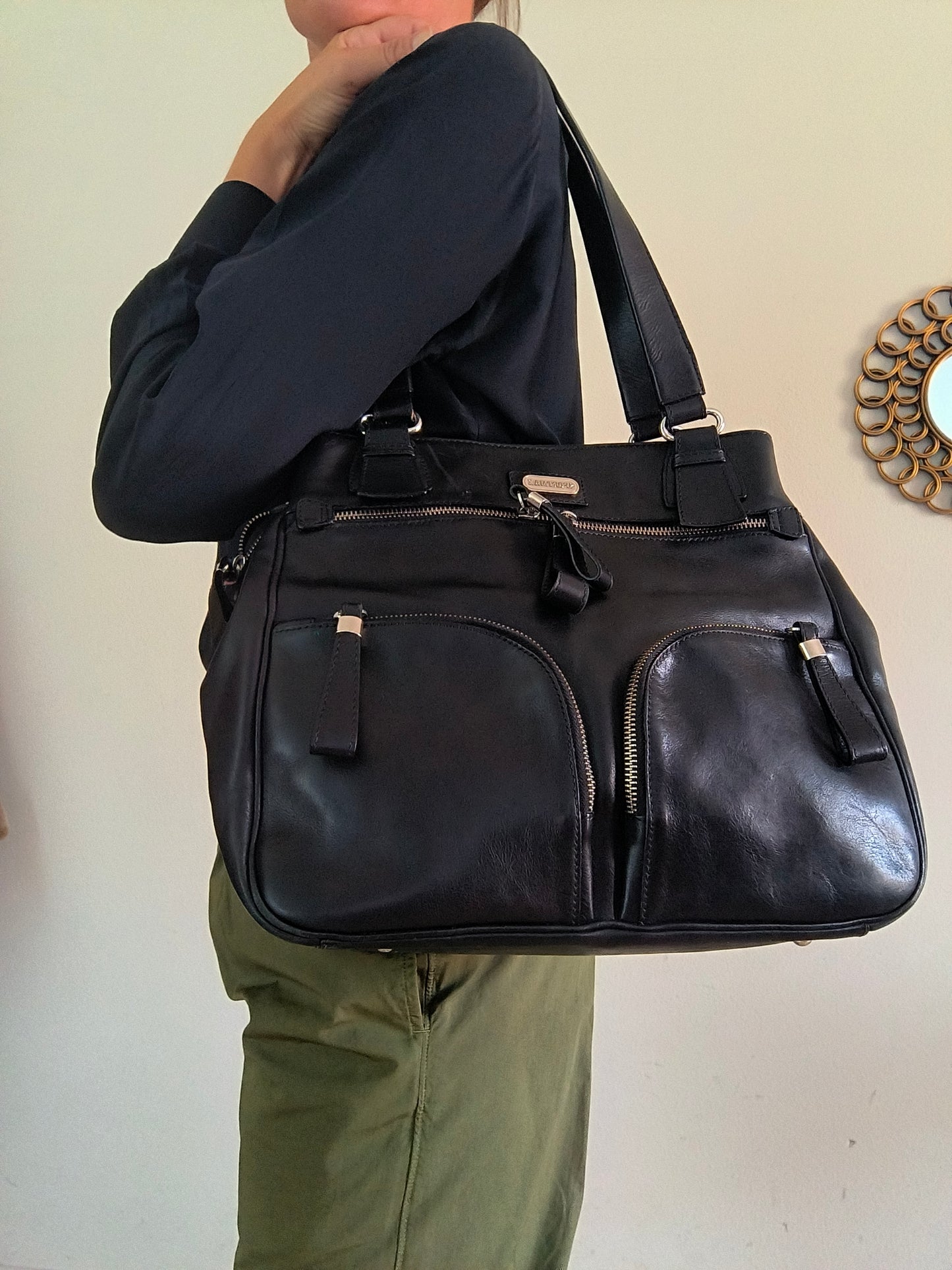 Borsa Sportmax Max Mara in pelle nera