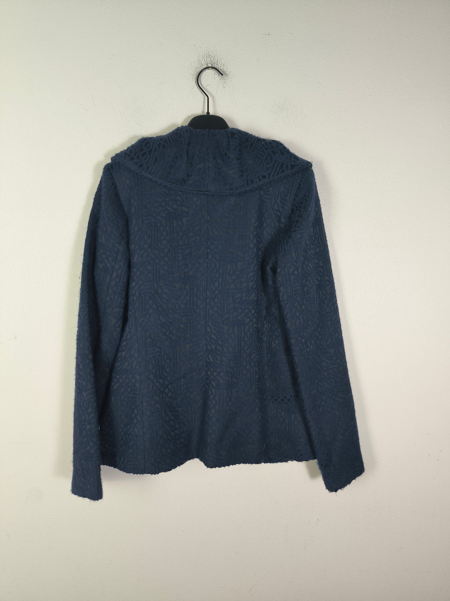 Caban nero damascato in blu tg M/L