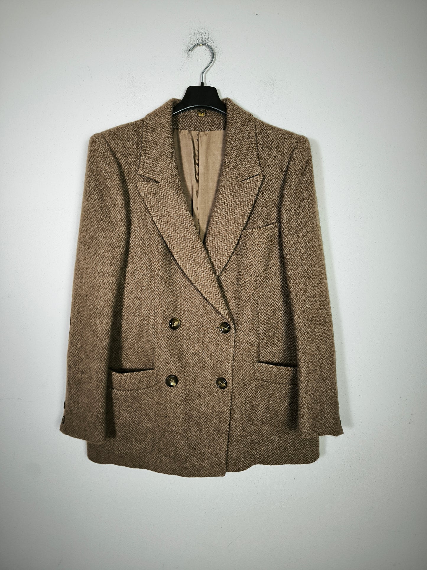 Blazer doppiopetto vintage in lana alpaca