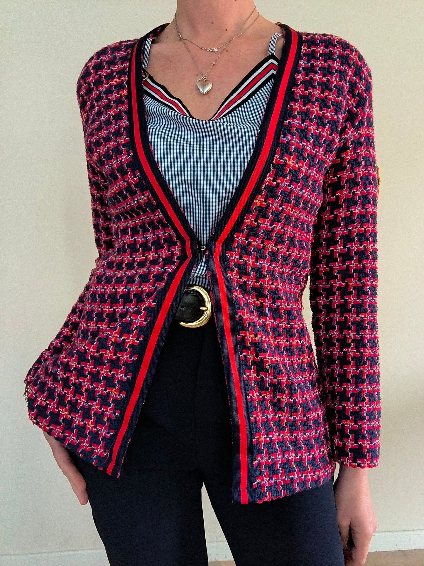 Giacca tessuto chanel rosso/blu
