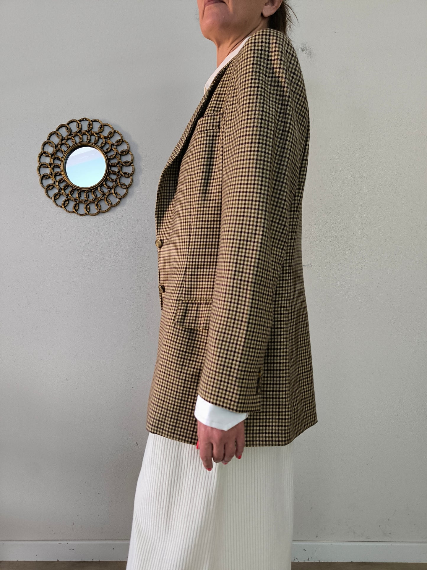 Blazer femminile gingham Pura lana