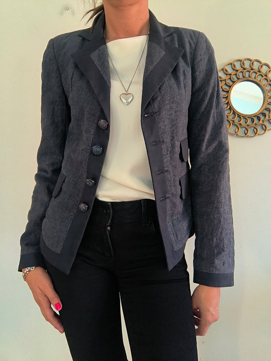 Blazer Nell & me grigio/blu in cotone