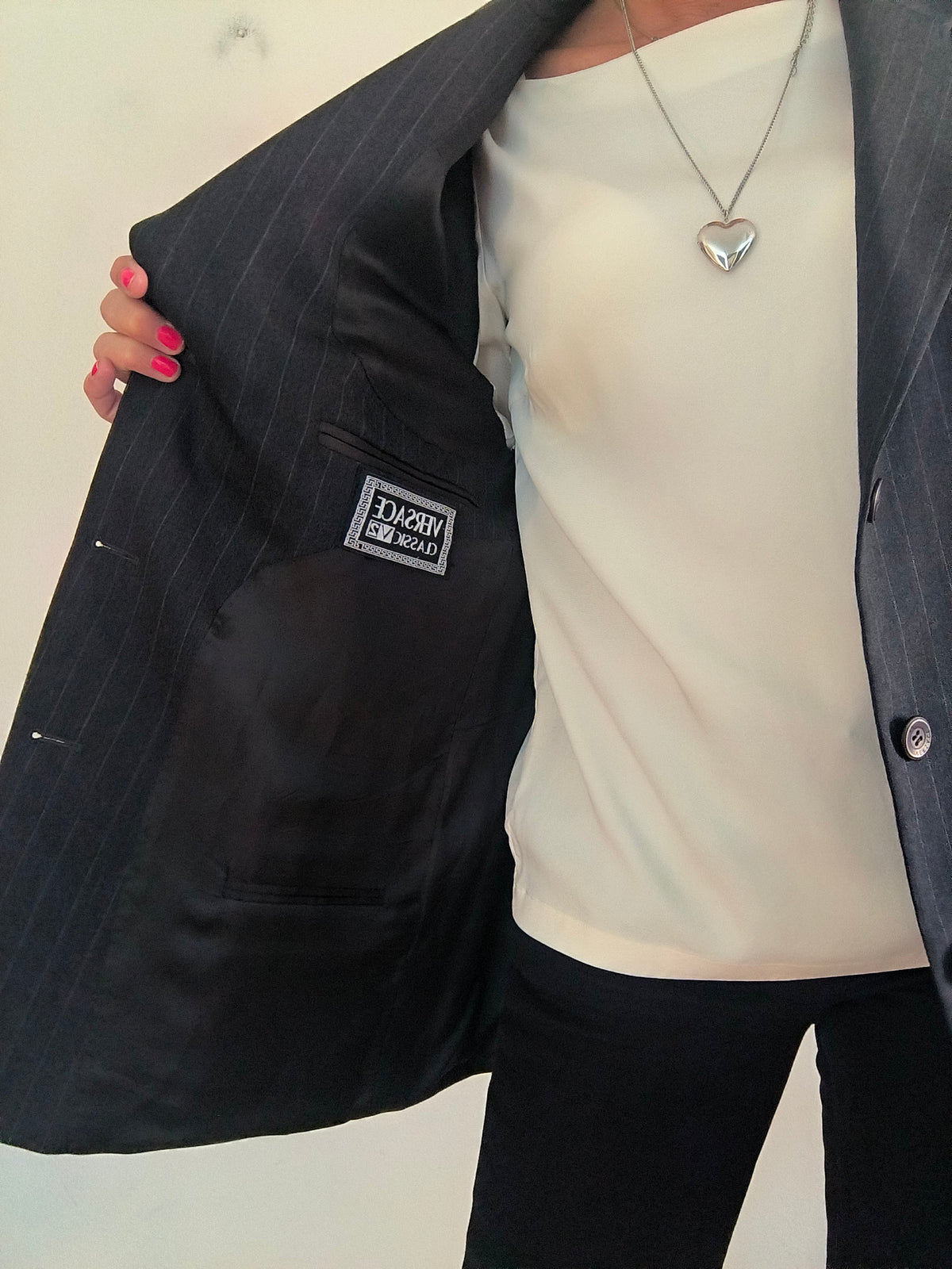 Blazer maschile/unisex Versace gessato antracite