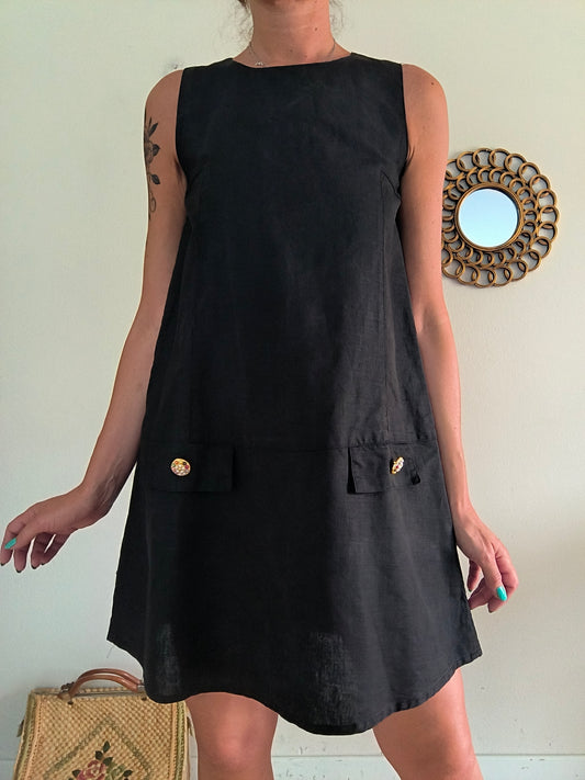Abito vintage Egoiste in lino e cotone