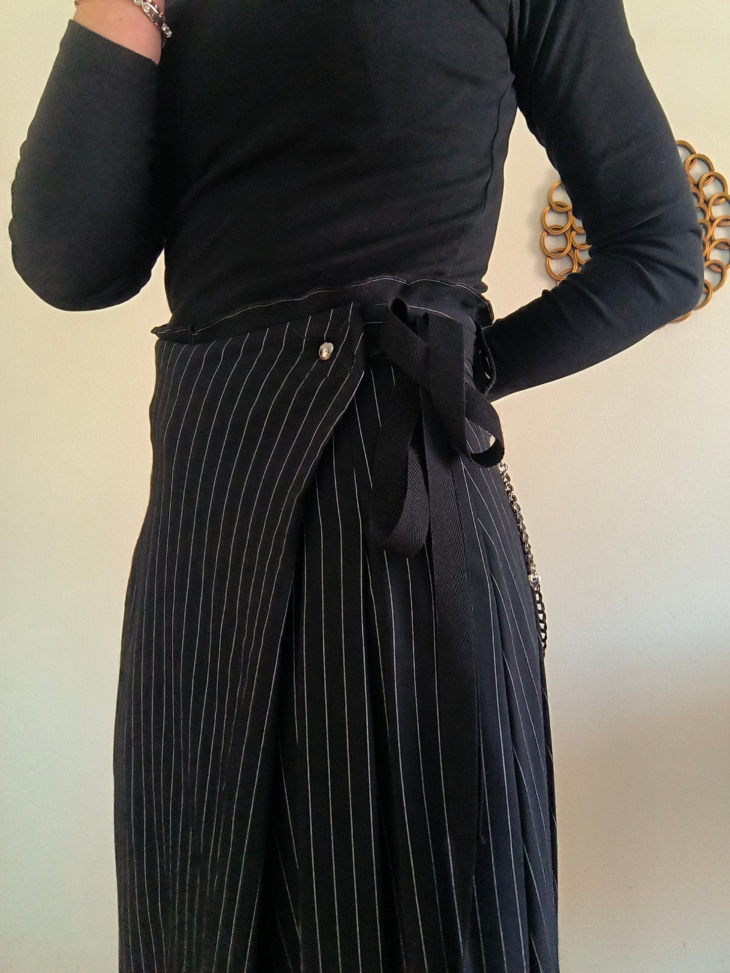 Gonna pantalone gessata High-Everywaycouture.com