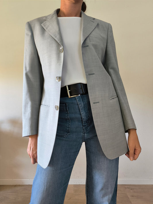 Blazer vintage pura lana grigio tg 44