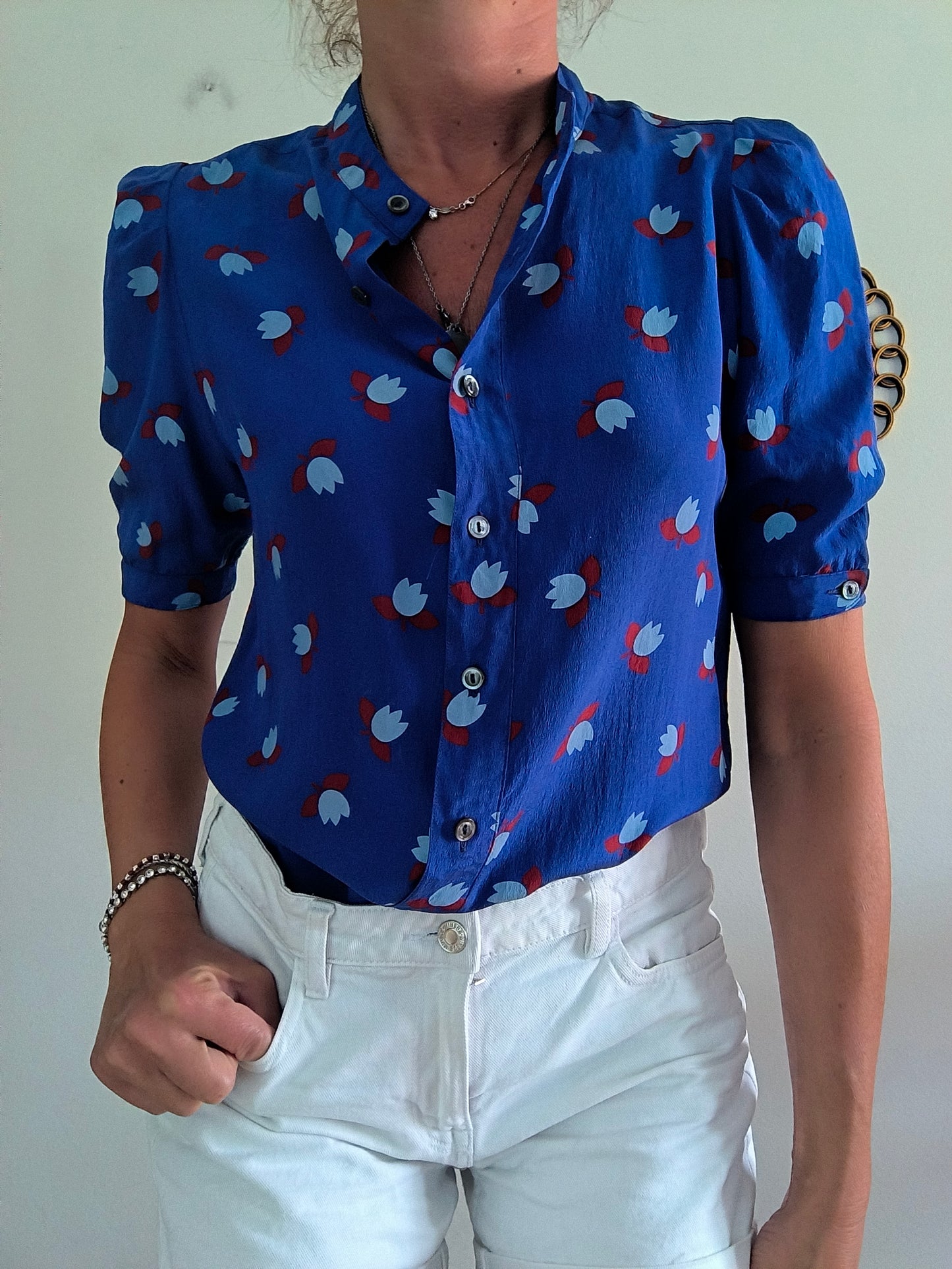 Camicetta seta blu