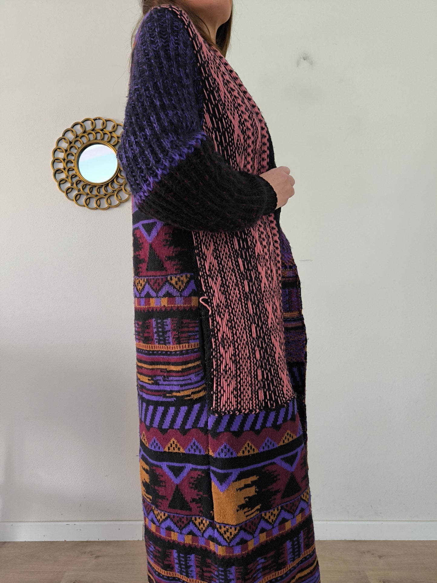 Cappotto in lana ed alpaca etno chic tg U