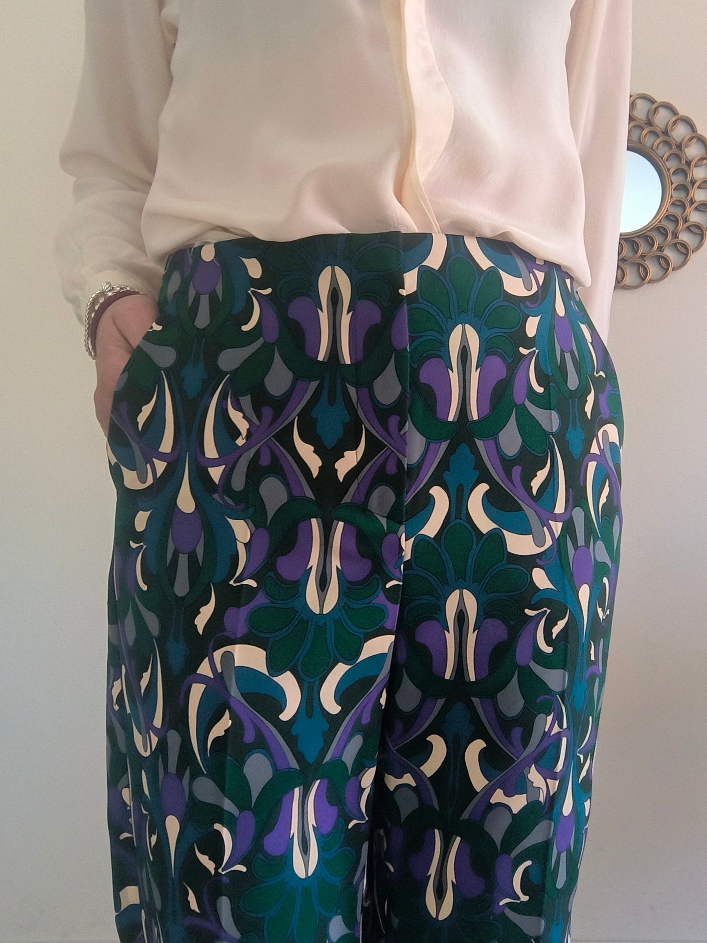 Pantalone fantasia verde tg 44