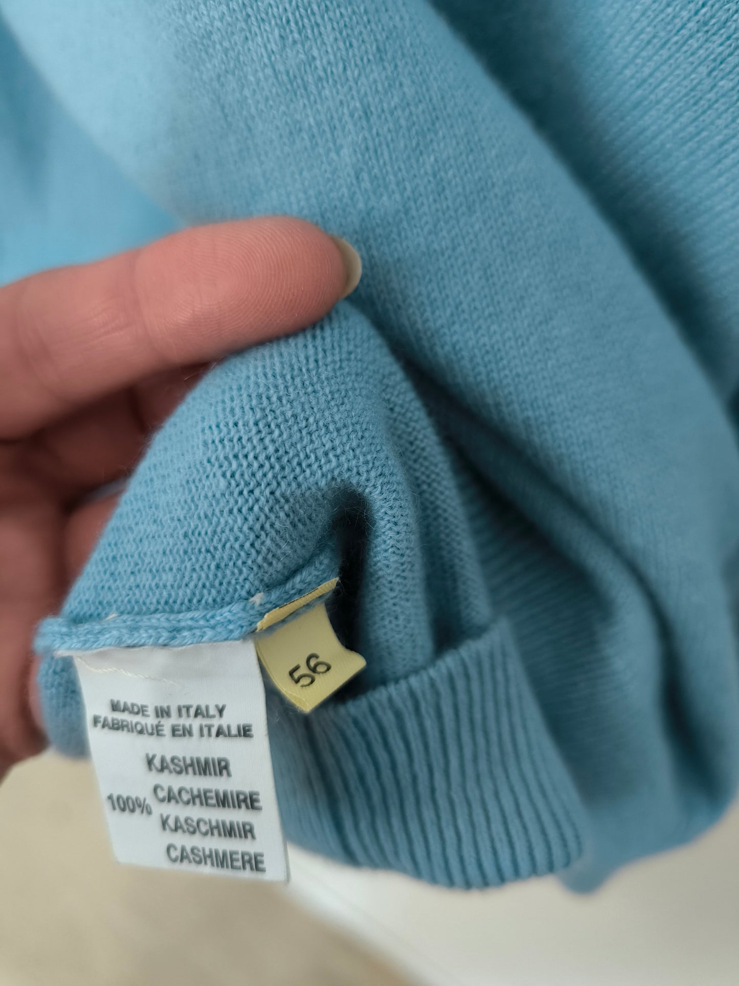 Maglione cashmere celeste tg 56