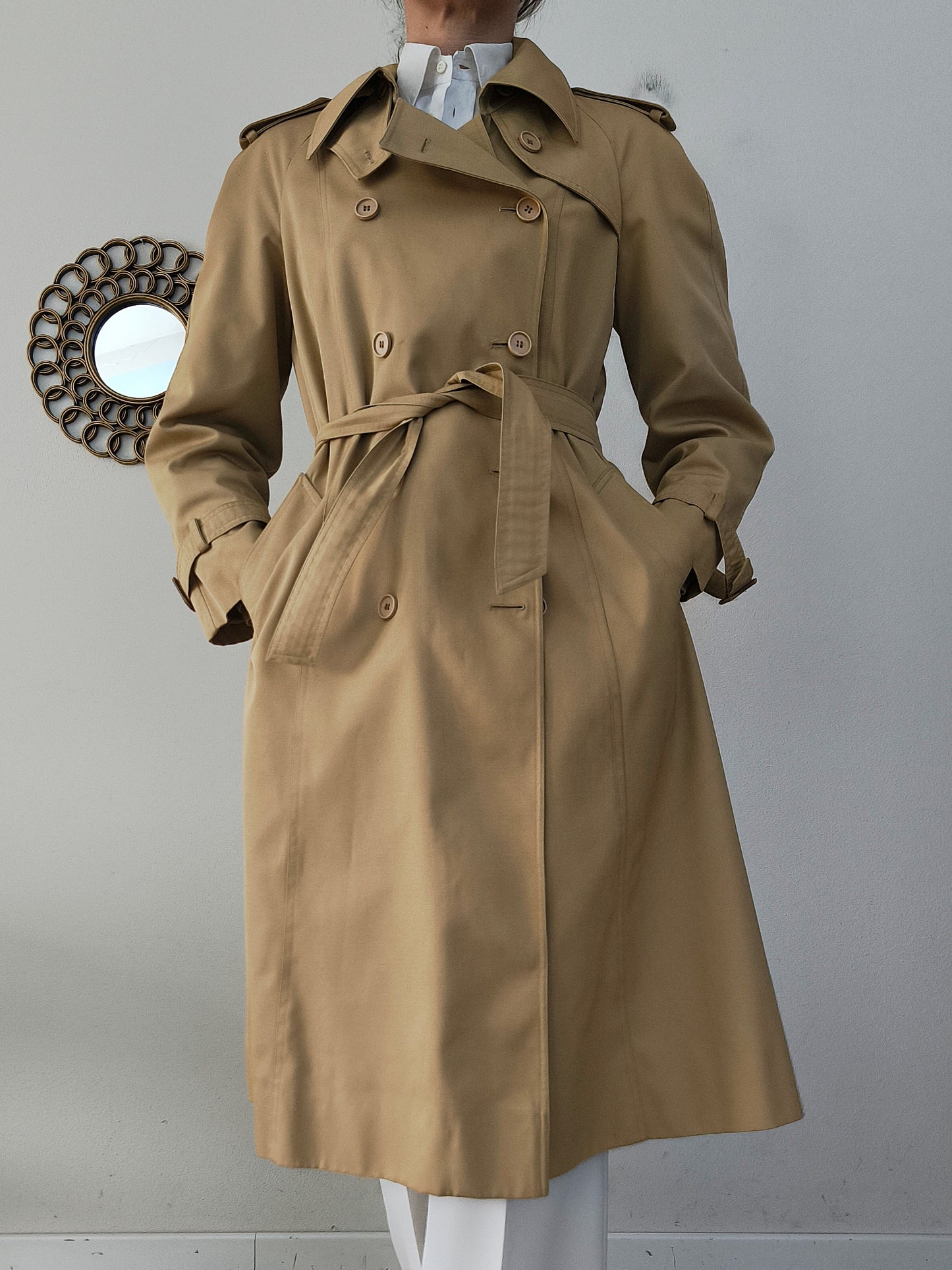 Trench impermeabile vintage sabbia tg M