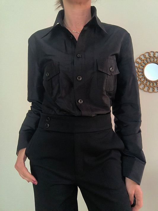 Camicetta nera pura seta Fabrizio Lenzi