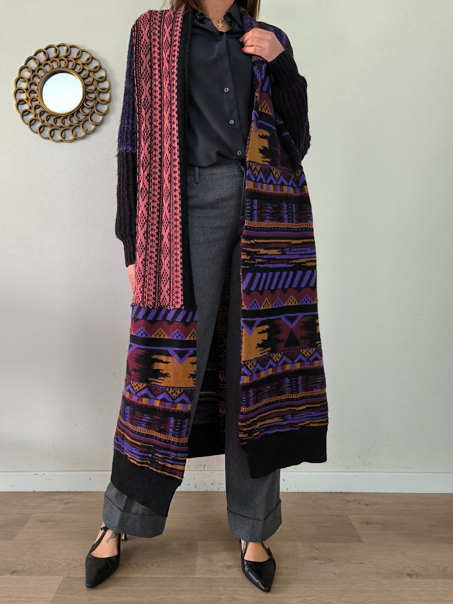 Cappotto in lana ed alpaca etno chic tg U