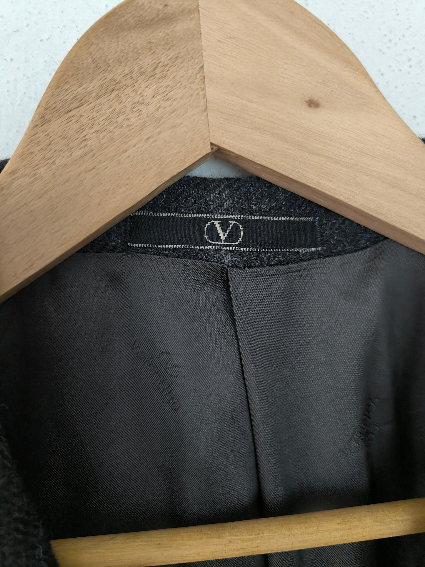 Blazer Valentino in lana antracite quadrettato chiaro