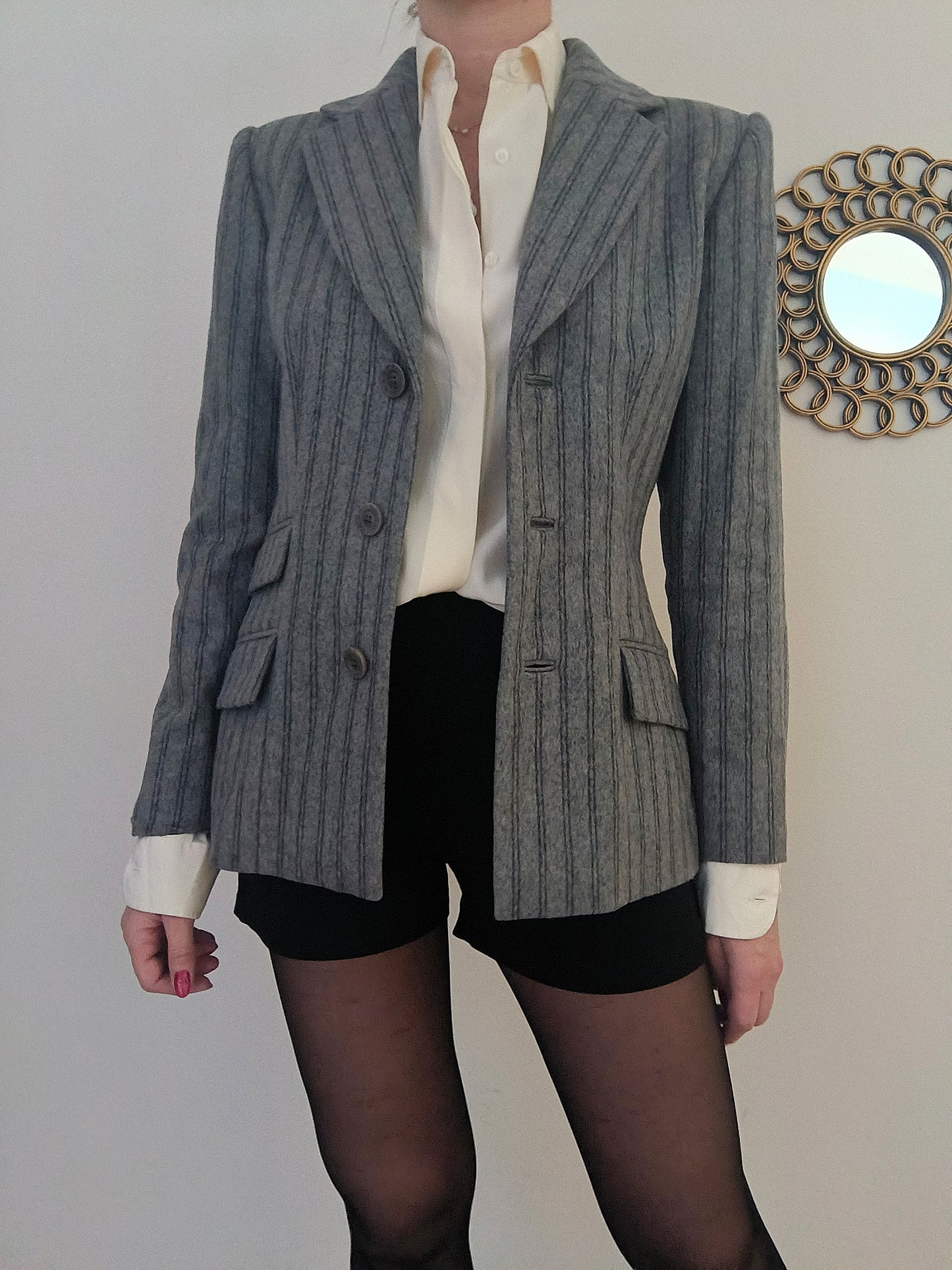 Blazer Jean Louis Scherrer grigio gessato