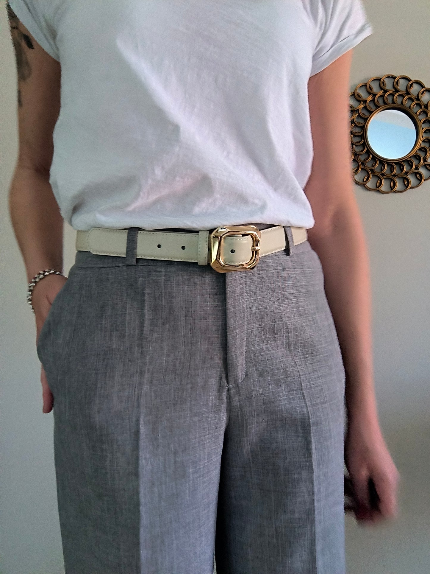 Pantalone ampio grigio chiaro