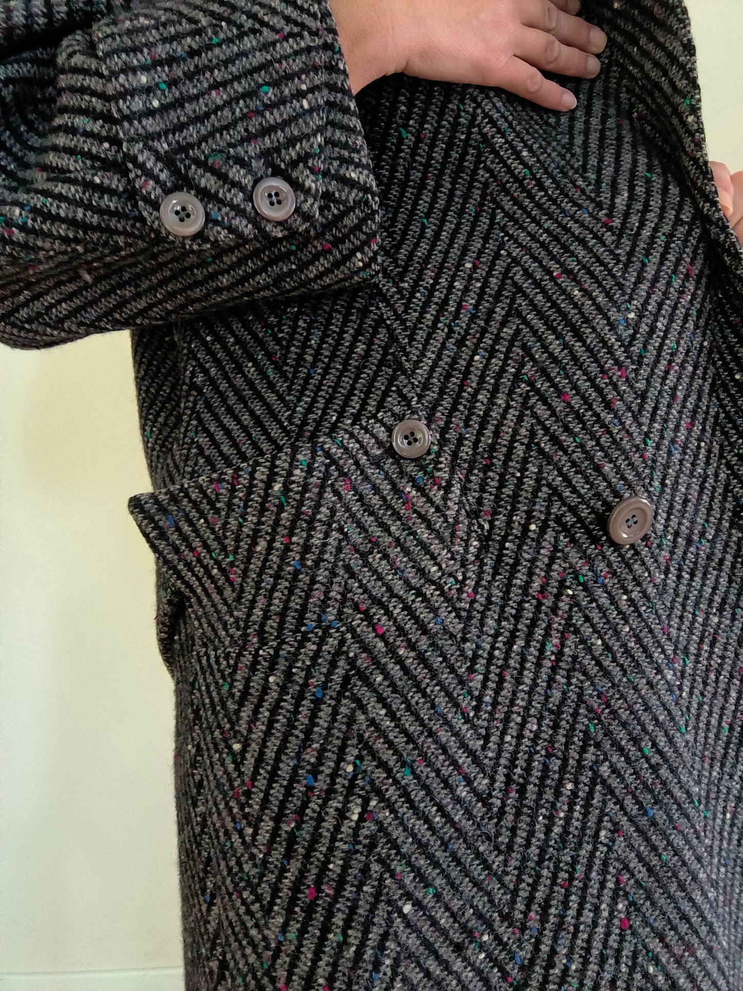 Cappotto Taddei in tweed spinato tg unica