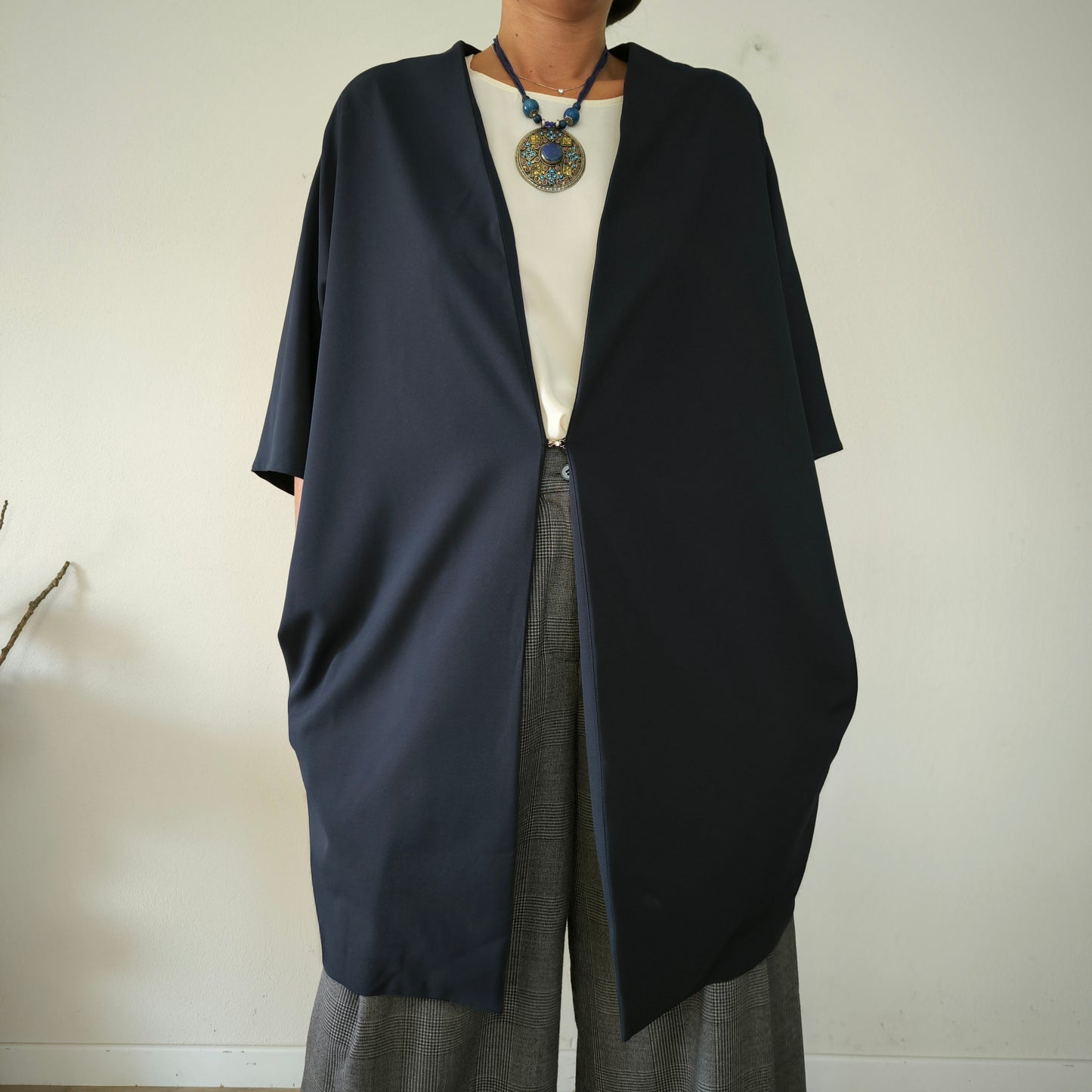 Soprabito kimono blu navy Tg Unica