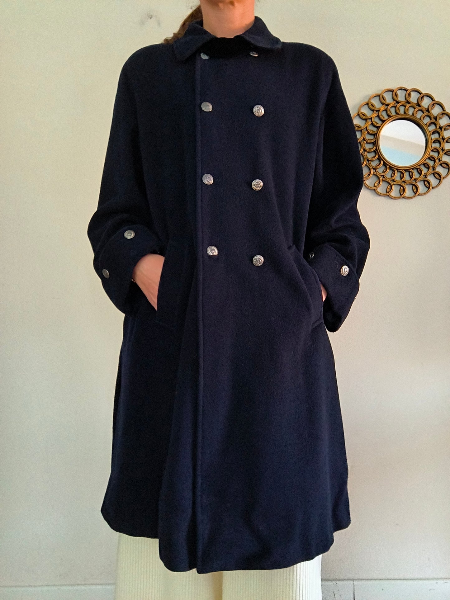 Cappotto Alessandra Alpi blu in lana e cashmere