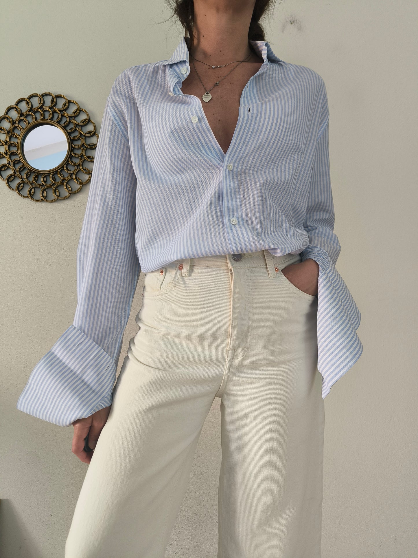 Camicia rigata in cotone Massimo Dutti
