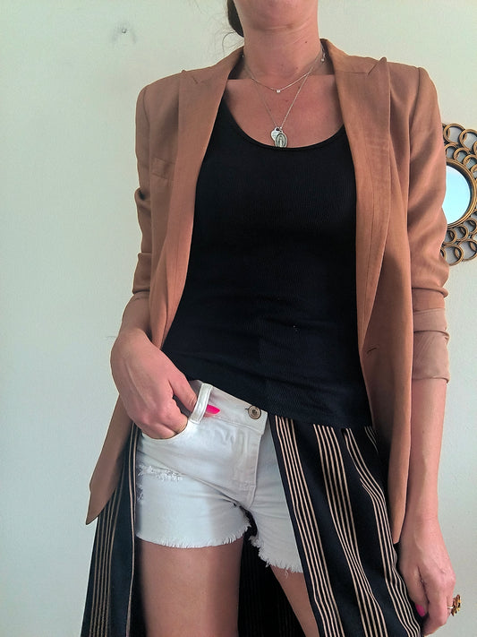 Blazer leggero in viscosa e lino