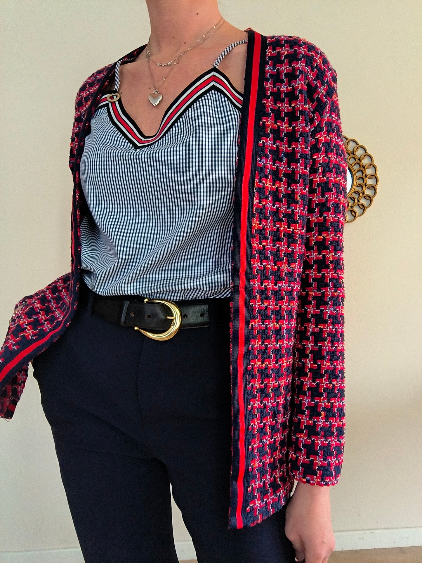 Giacca tessuto chanel rosso/blu