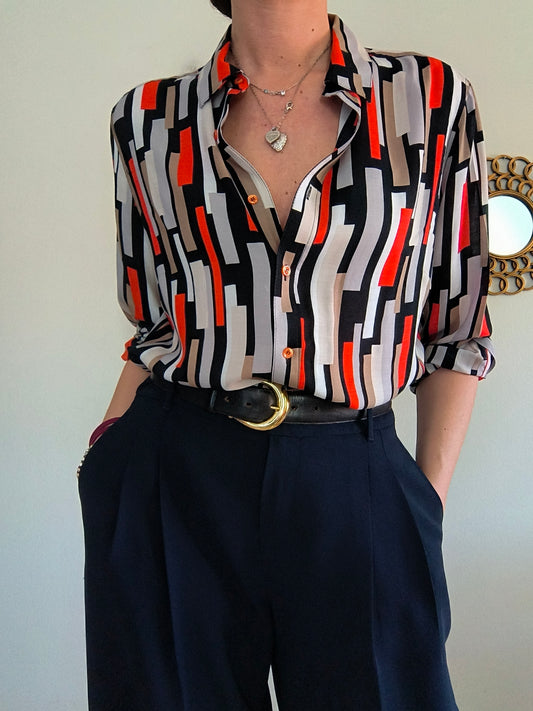 Camicetta fantasia geometrica One size