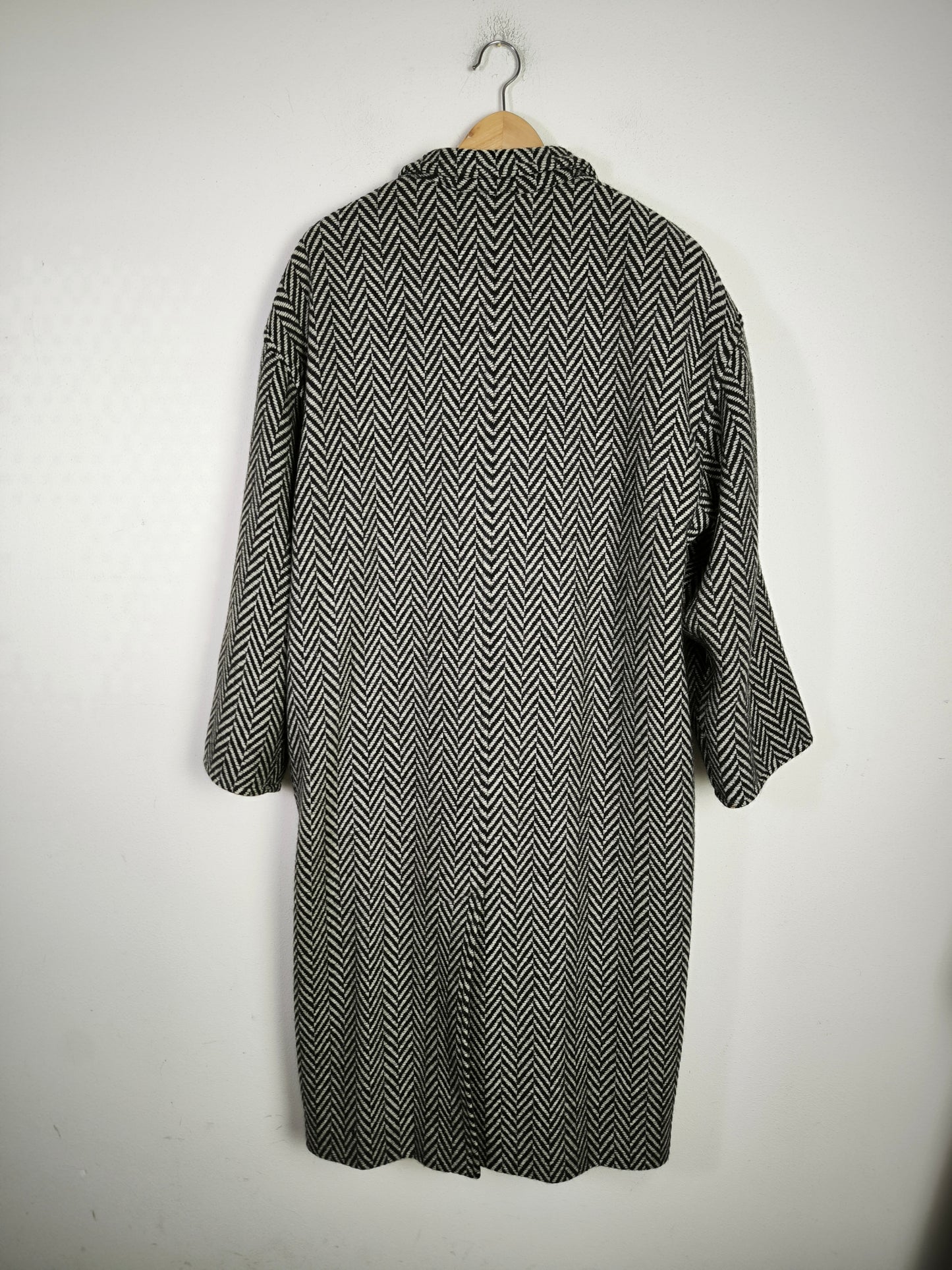 Cappotto Marella spinato b/w in pura lana vergine