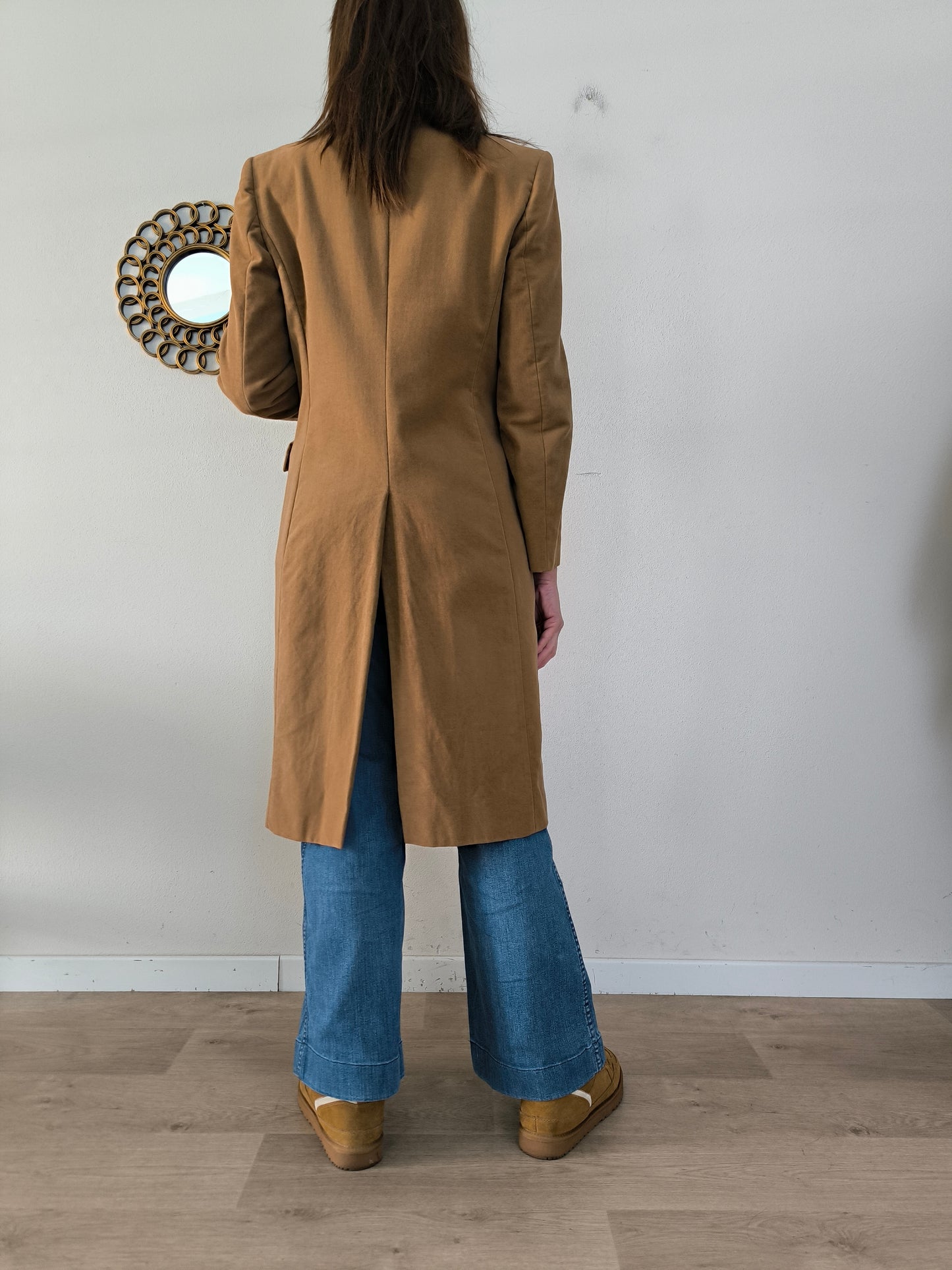 Blazer lungo IBlues in velluto cammello