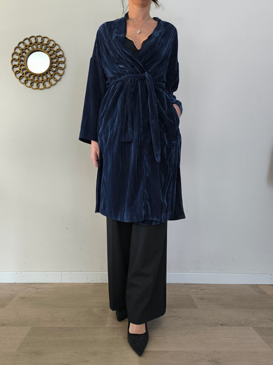 Vestaglia kimono in velluto blu Max &co
