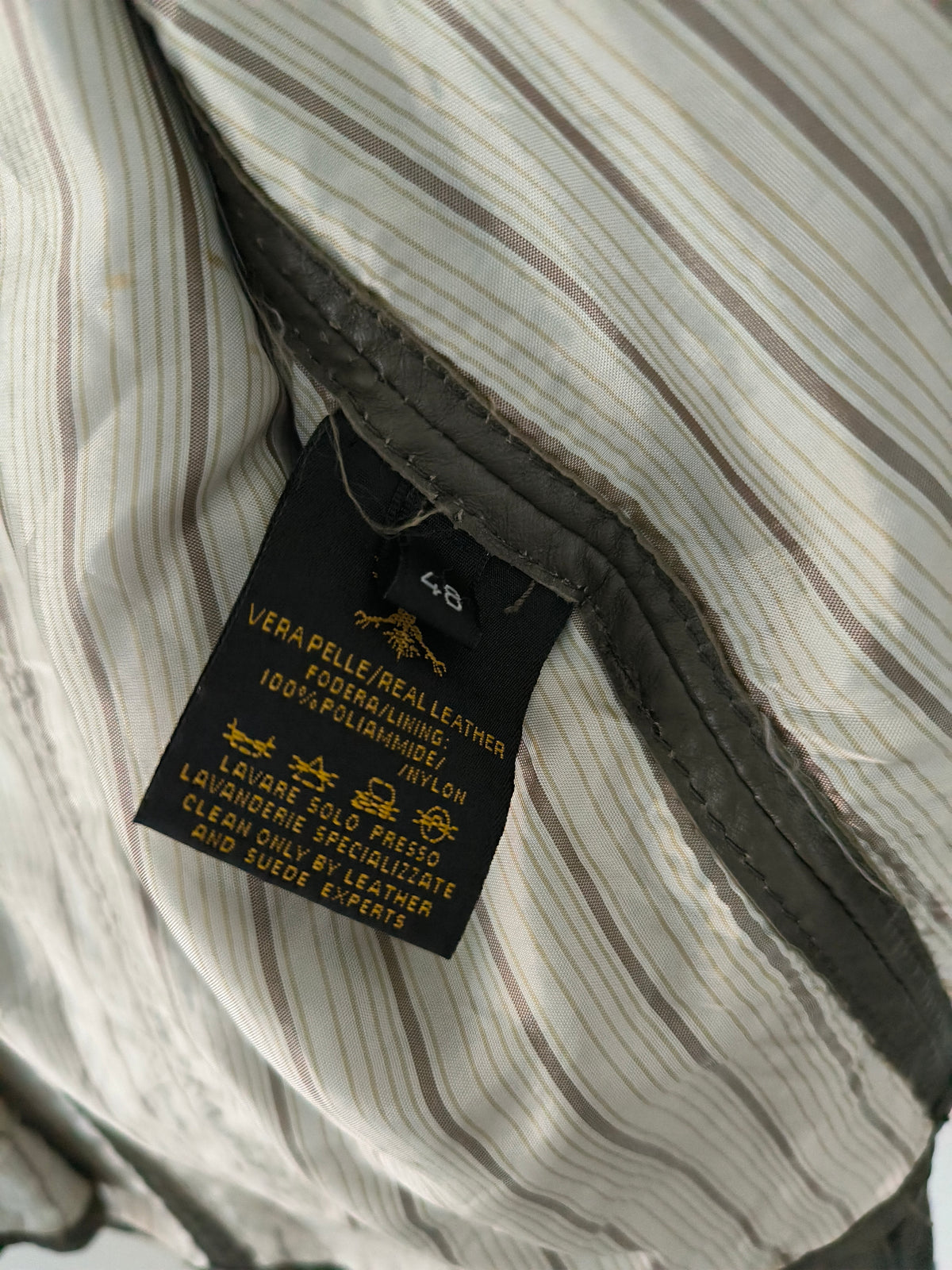 Giacca camicia in vera pelle