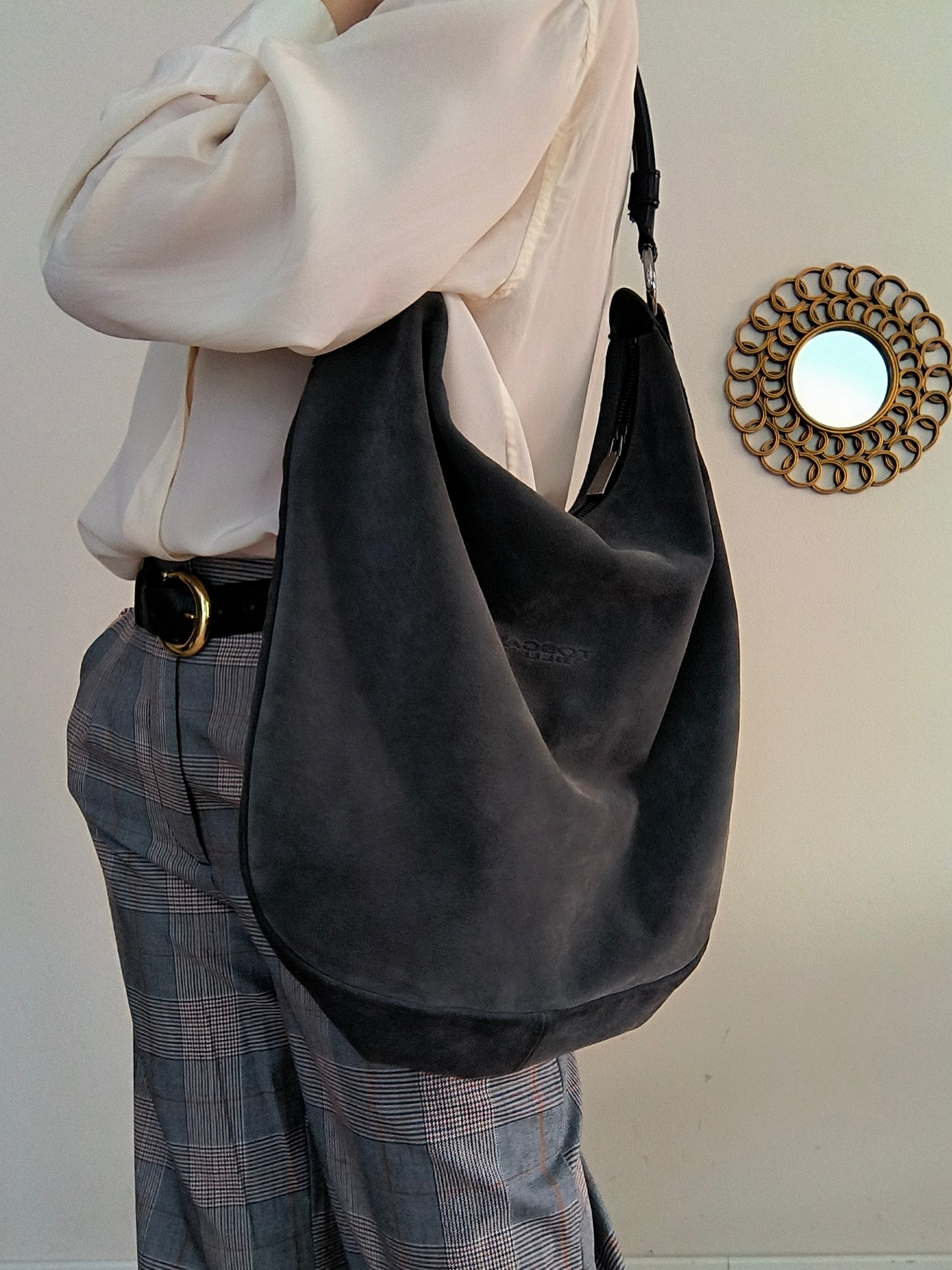 Tosca blu big bag camoscio grigio