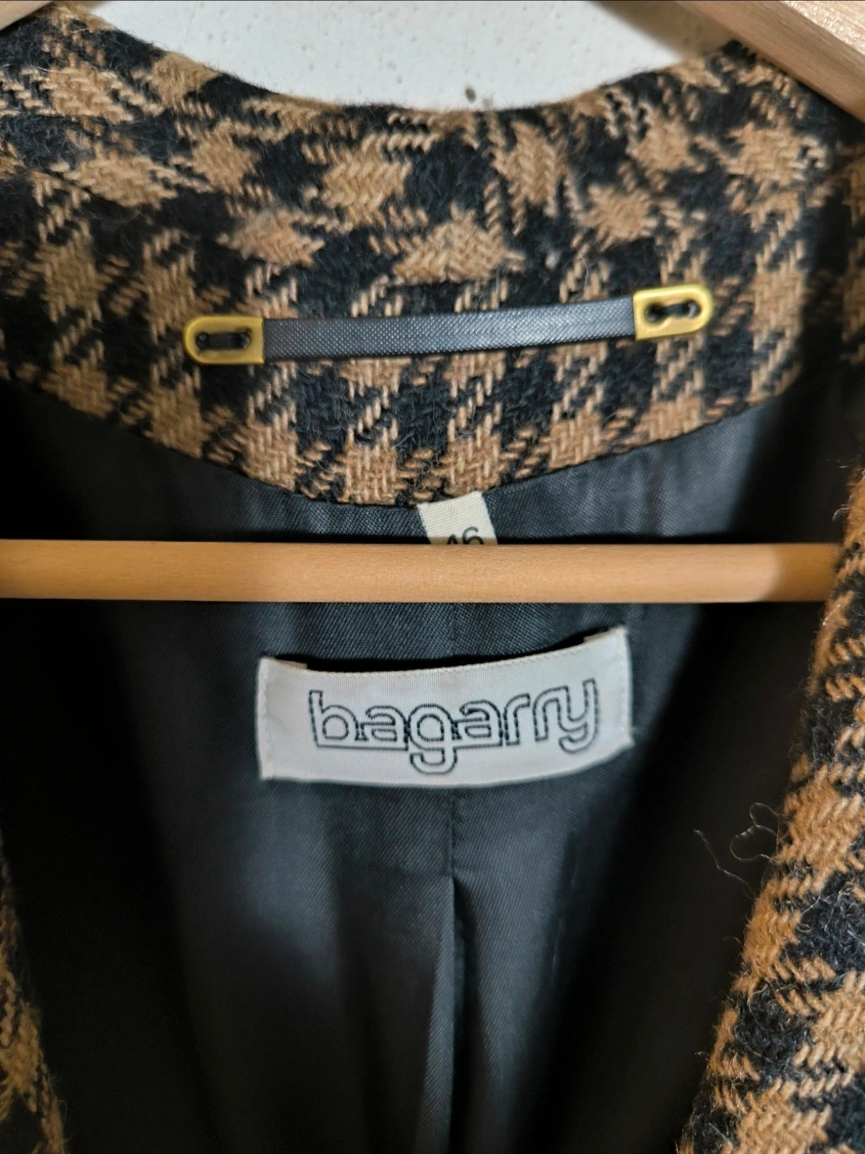 Blazer vintage marrone/nero quadretti