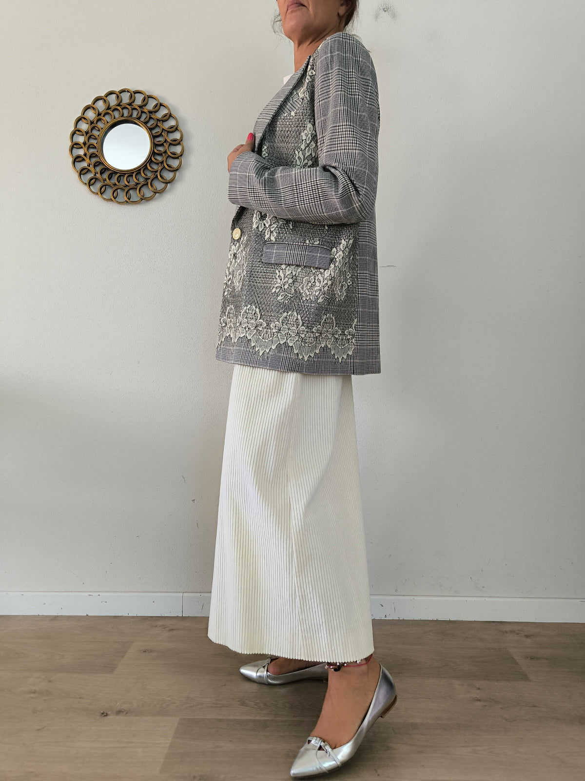 Blazer Twin Set principe di Galles e pizzo