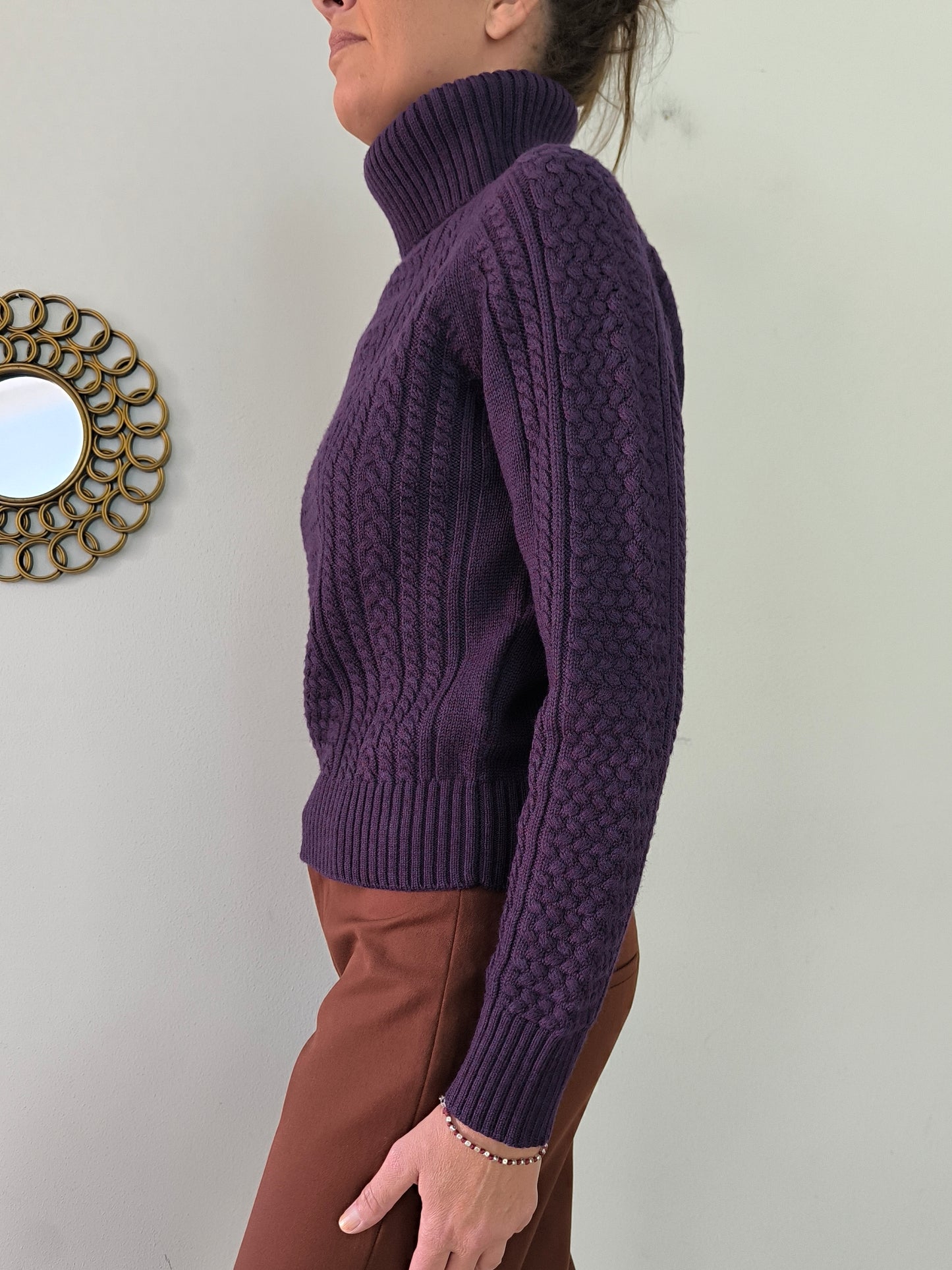 Maglione dolcevita pura lana merino tg M