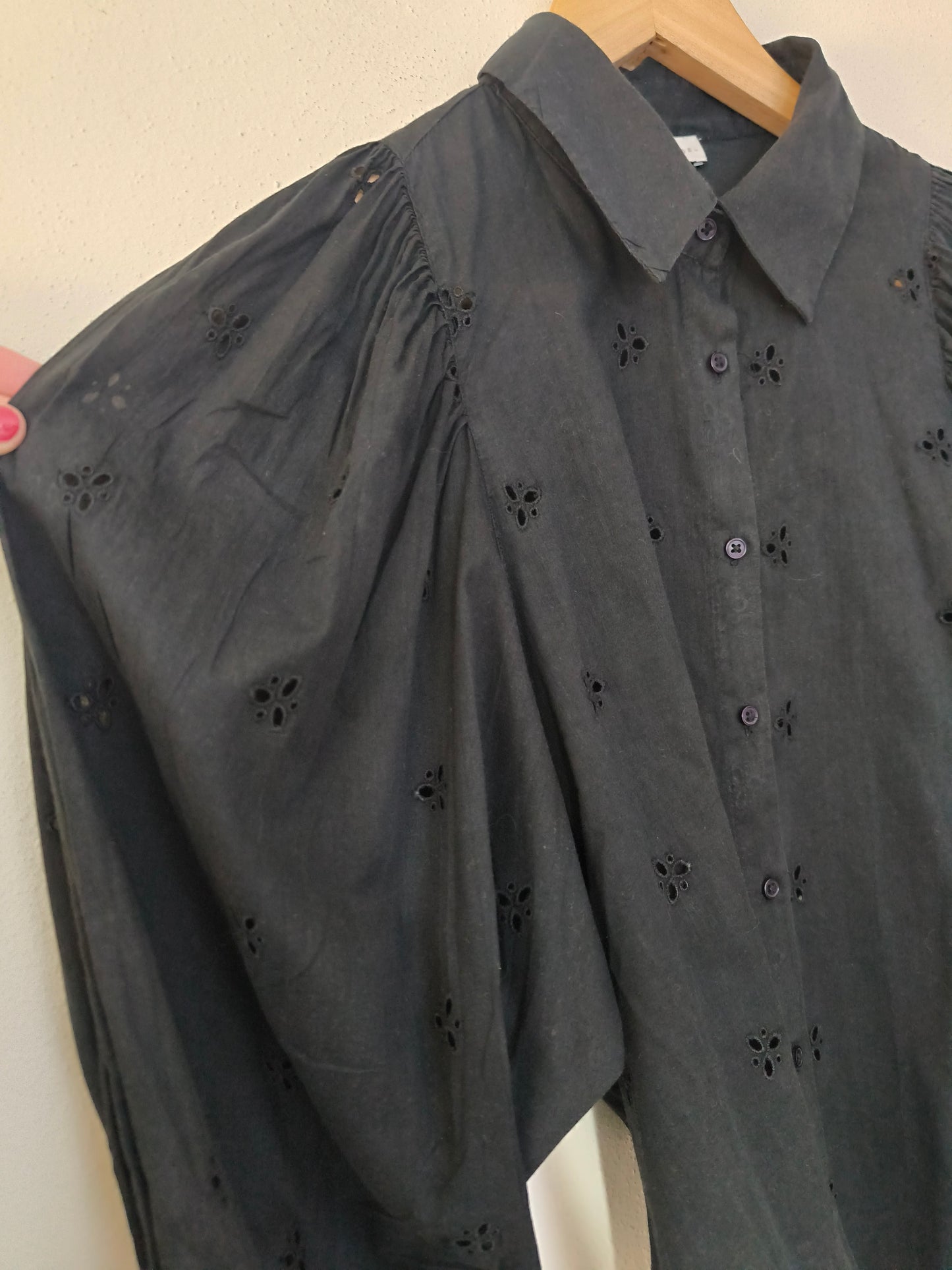 Camicetta Baby Angel in san gallo nera