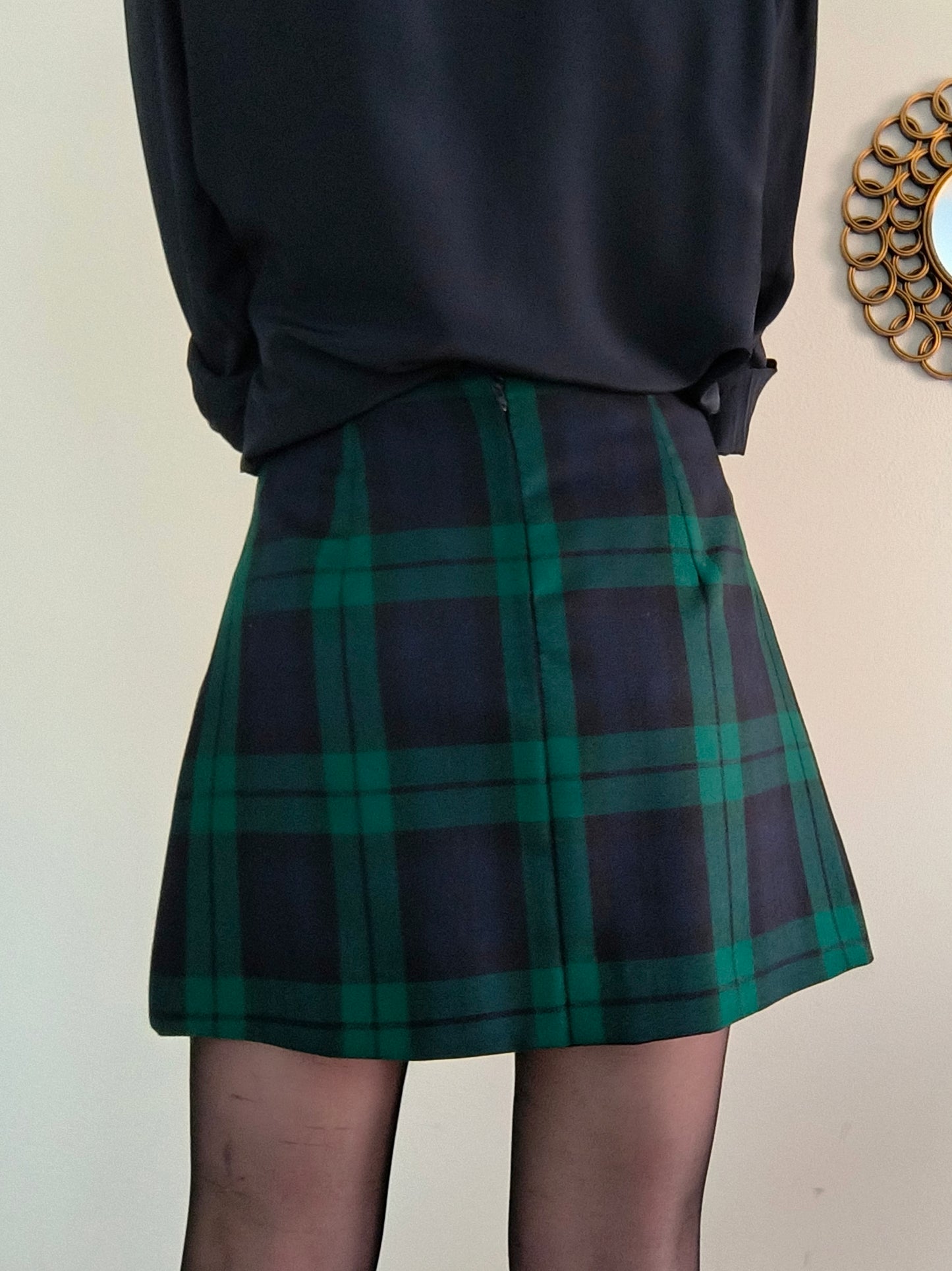 Gonnellina tartan verde/blu
