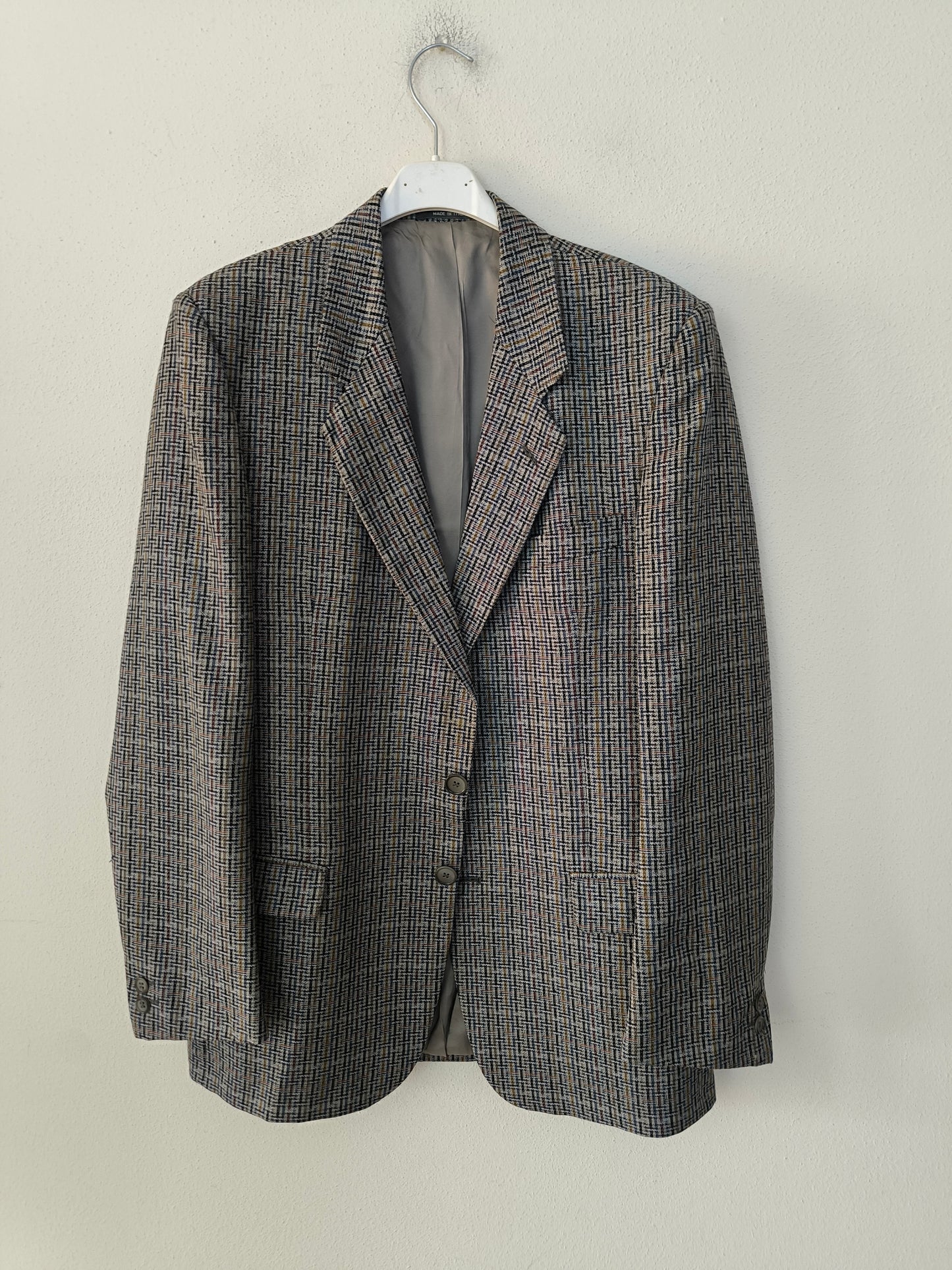 Blazer Lebole fantasia tetris su base grigia