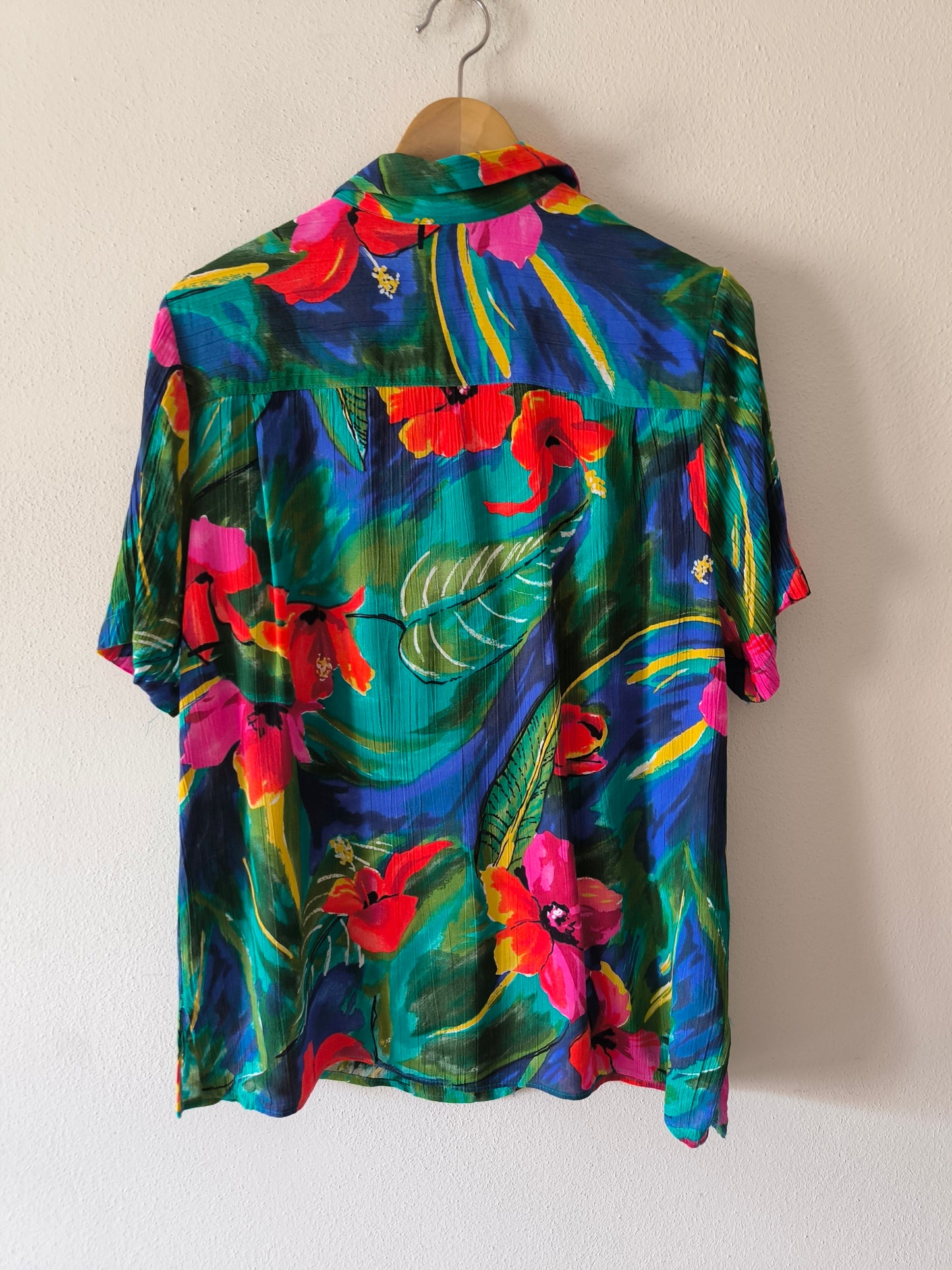 Camicia hawaiana in cotone arricciato unisex