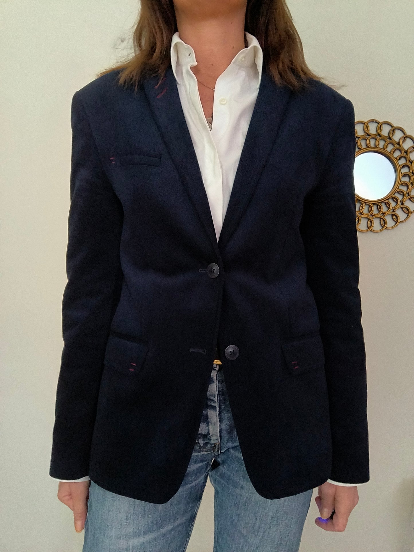 Blazer in velluto blu tg L