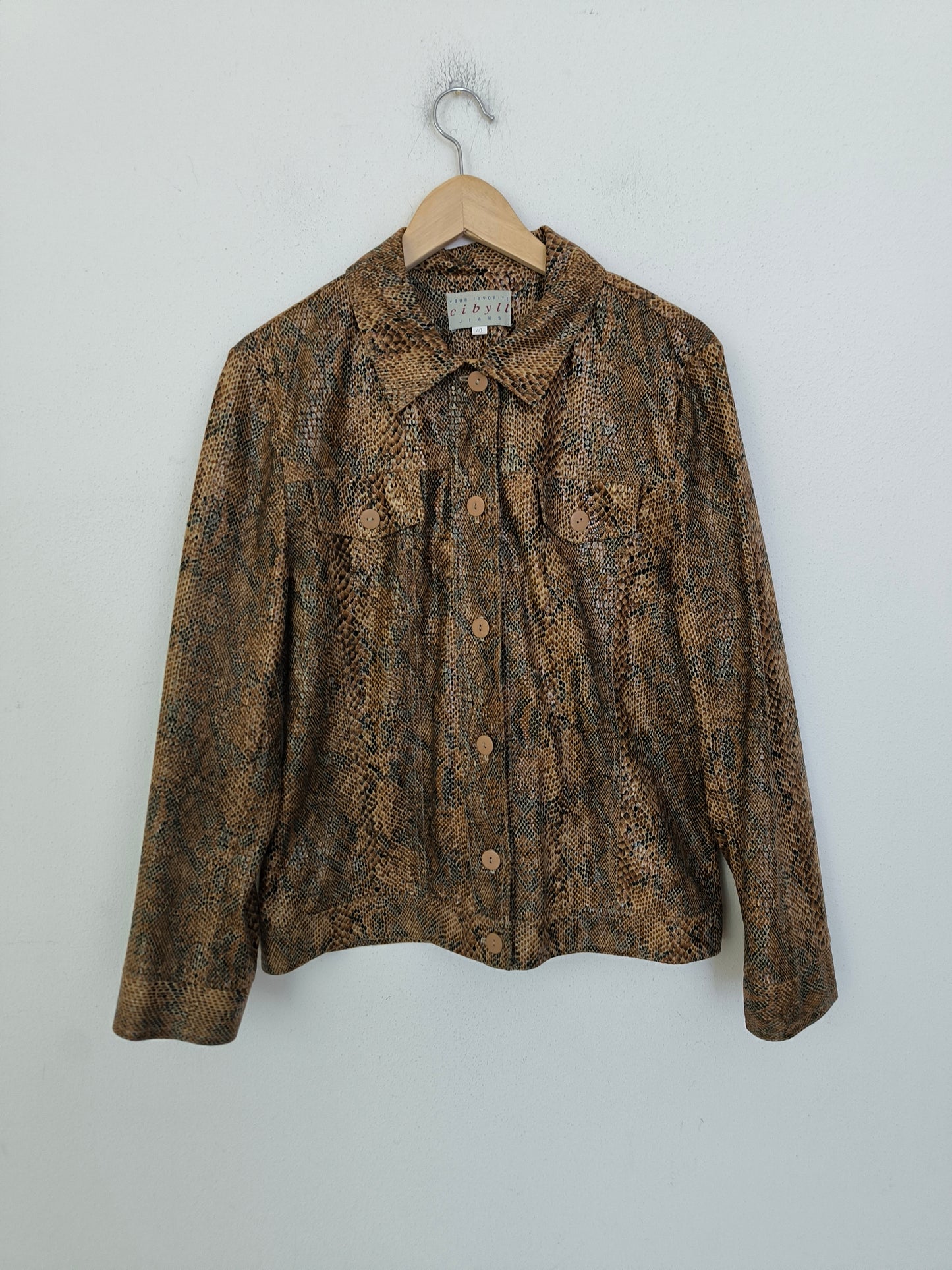 Giacca camicia in suede fantasia pitonata