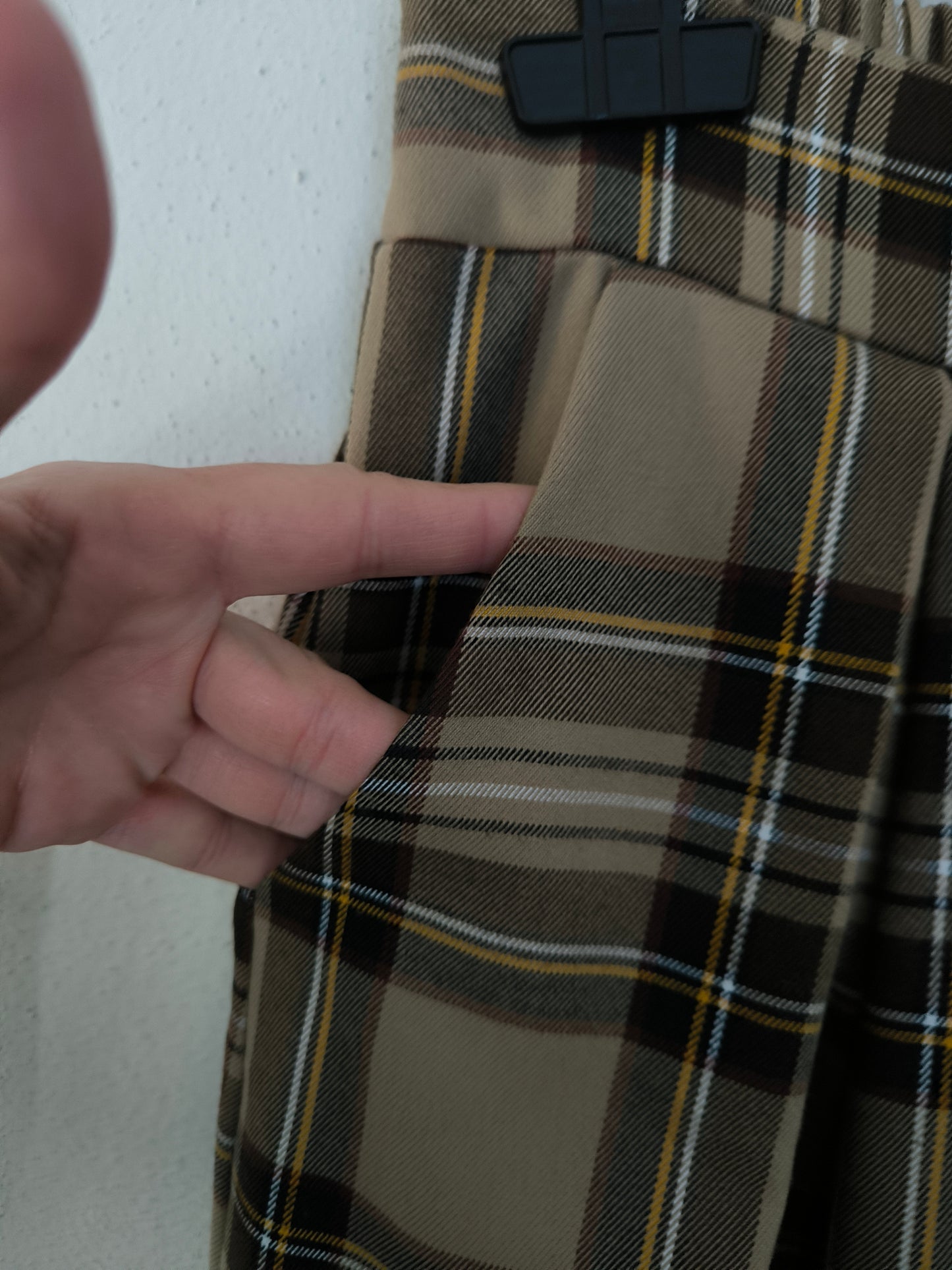 Ampia gonna tartan marrone