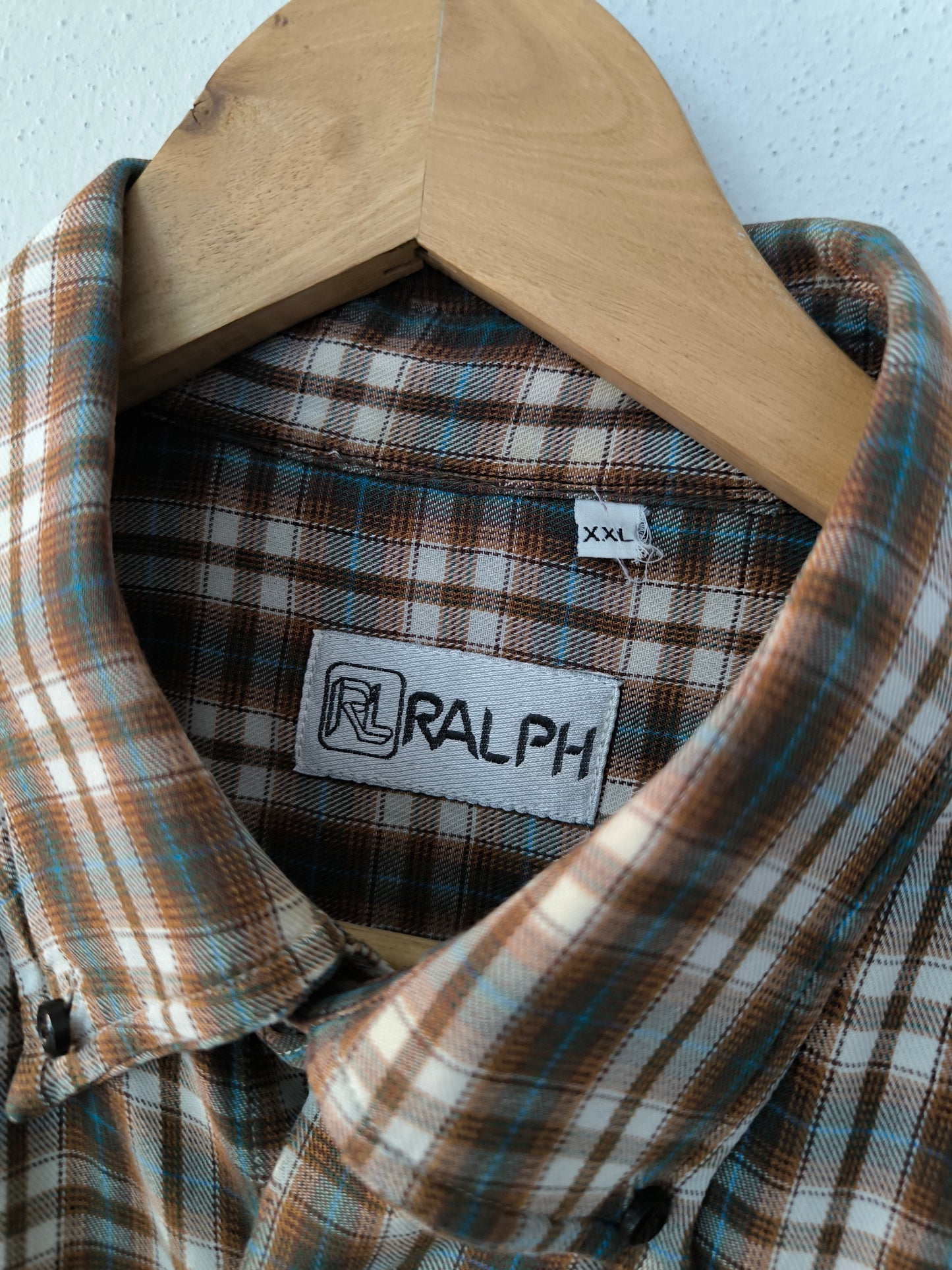 Camicia a scacchi marrone vintage XXL