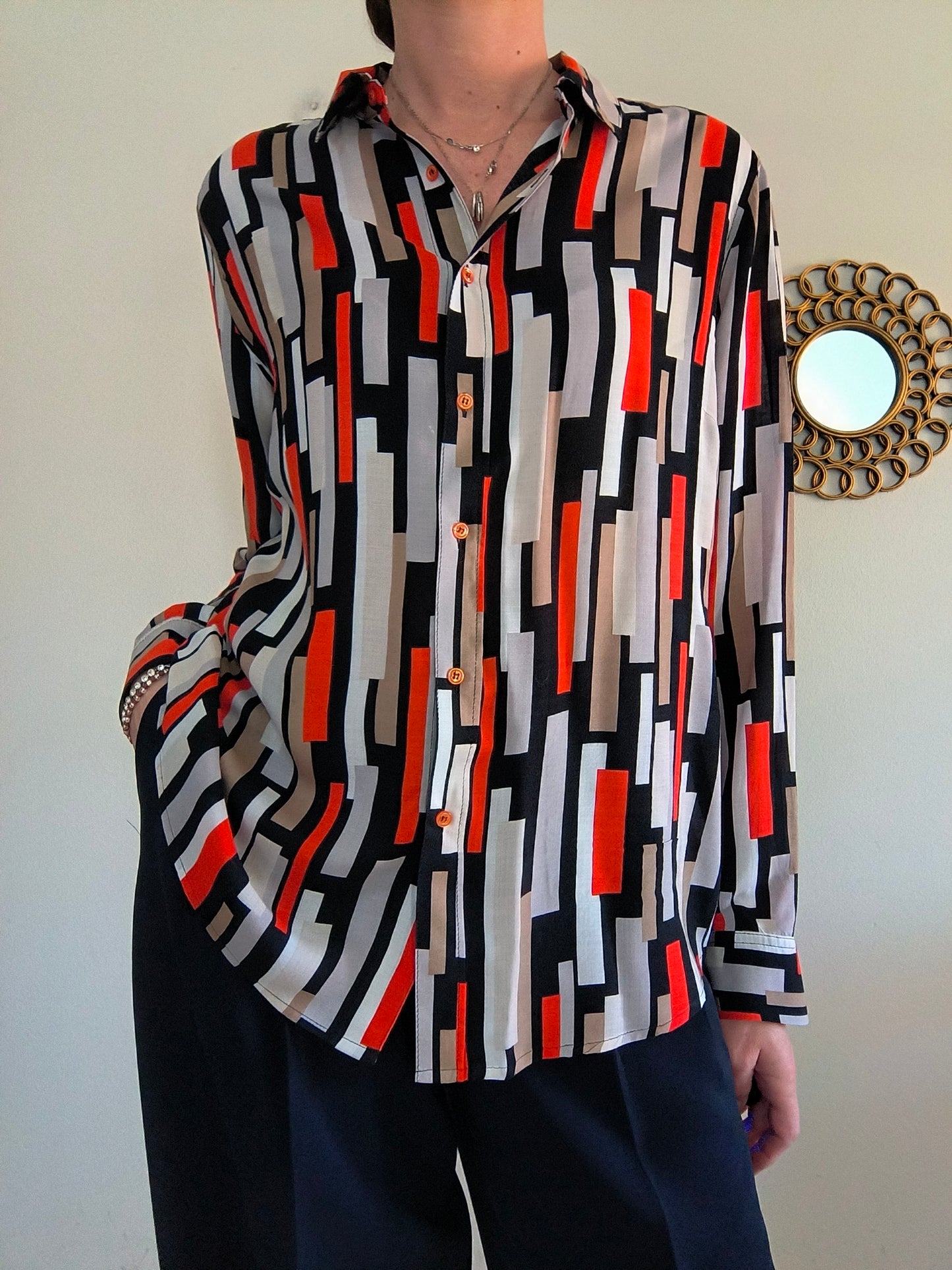 Camicetta fantasia geometrica One size