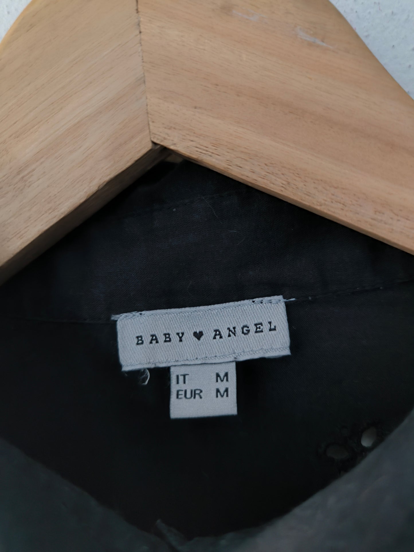 Camicetta Baby Angel in san gallo nera