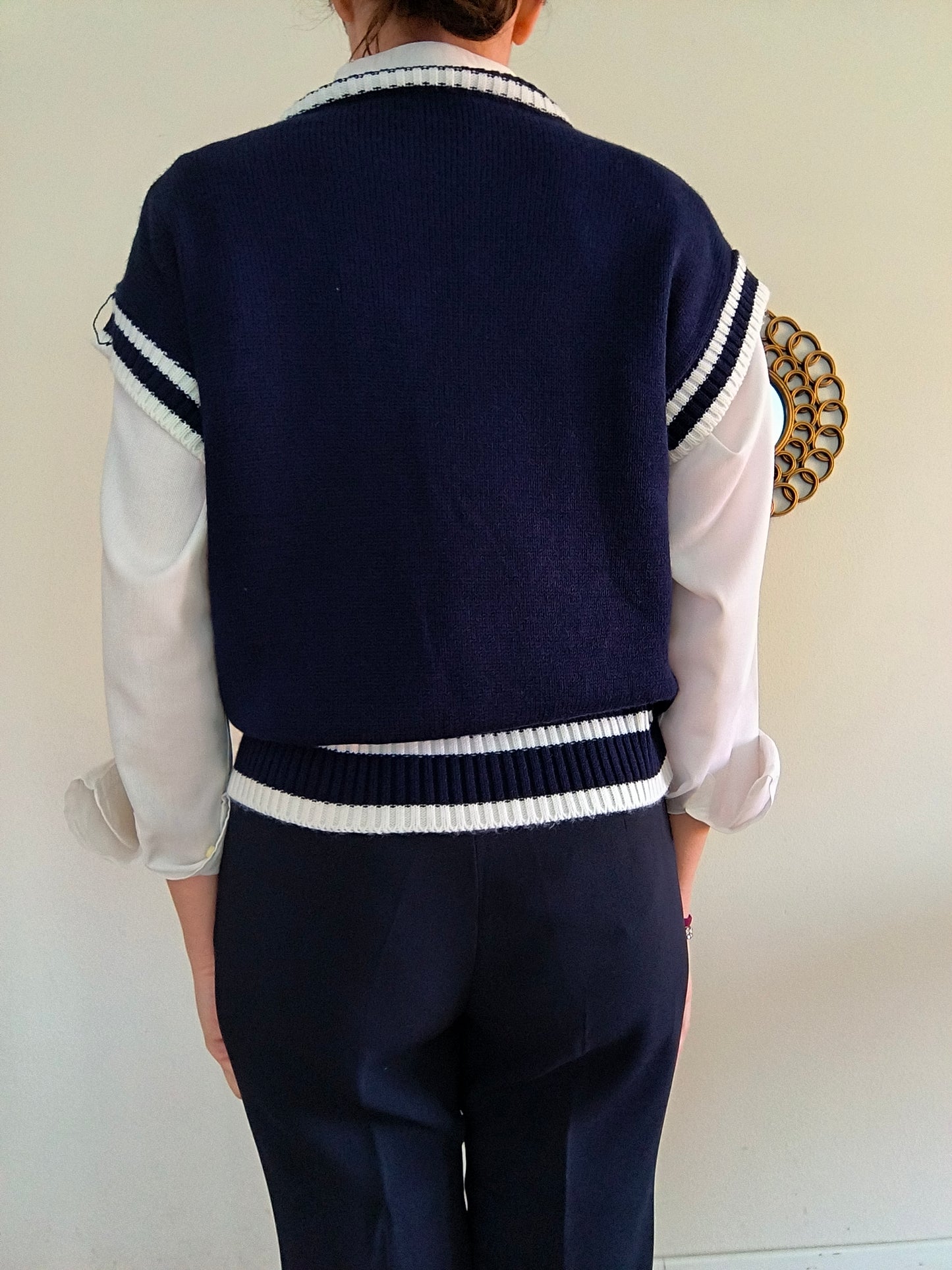 Gilet smanicato blu tg u